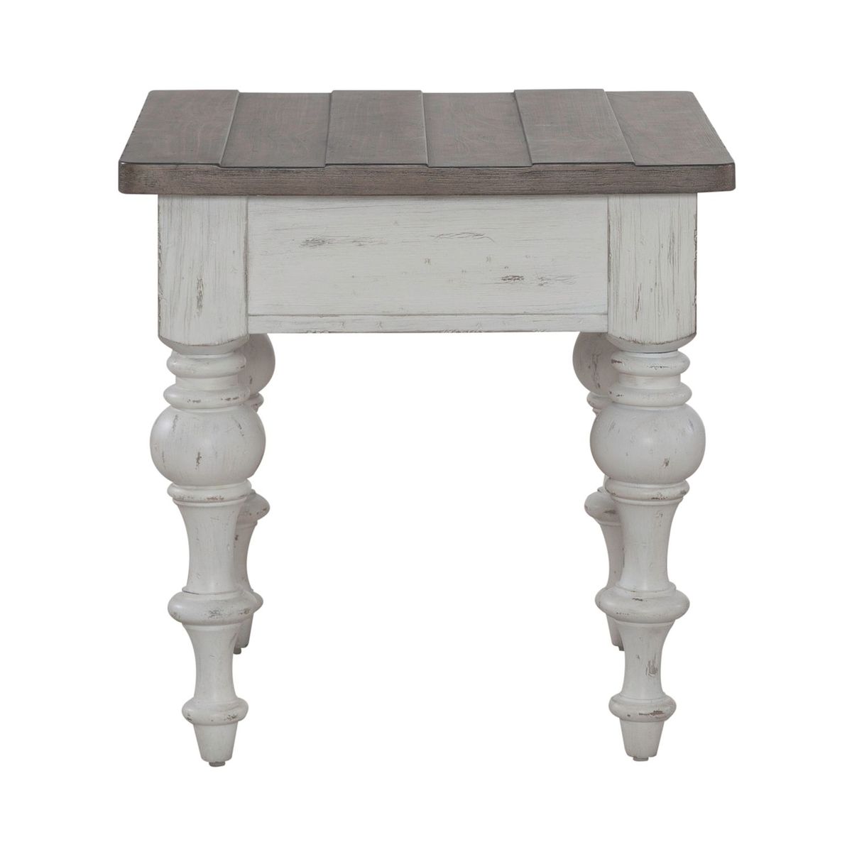 Liberty Furniture River Place End Table in Riverstone White & Tobacco