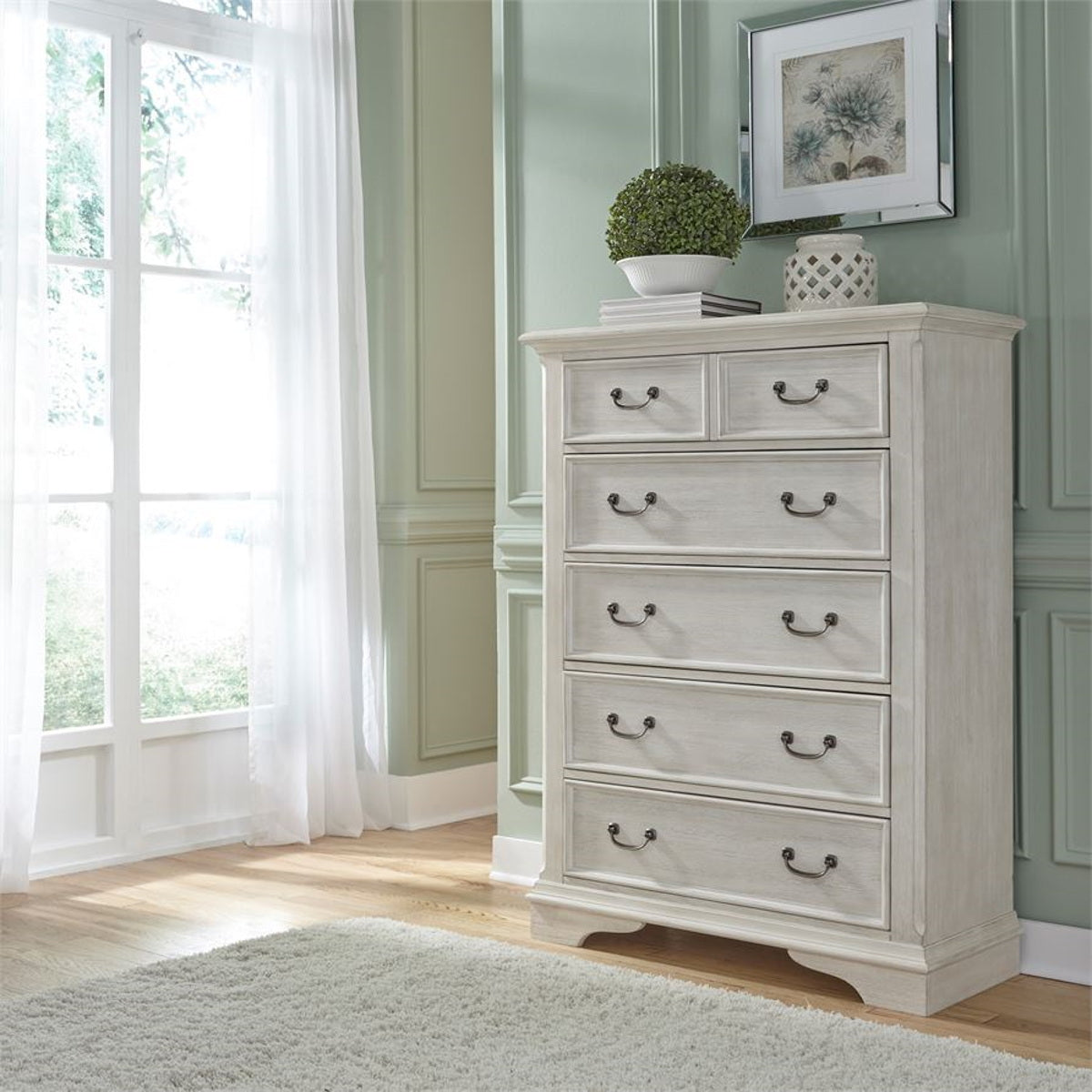 Liberty Funiture Bayside Drawer Chest in Antique White