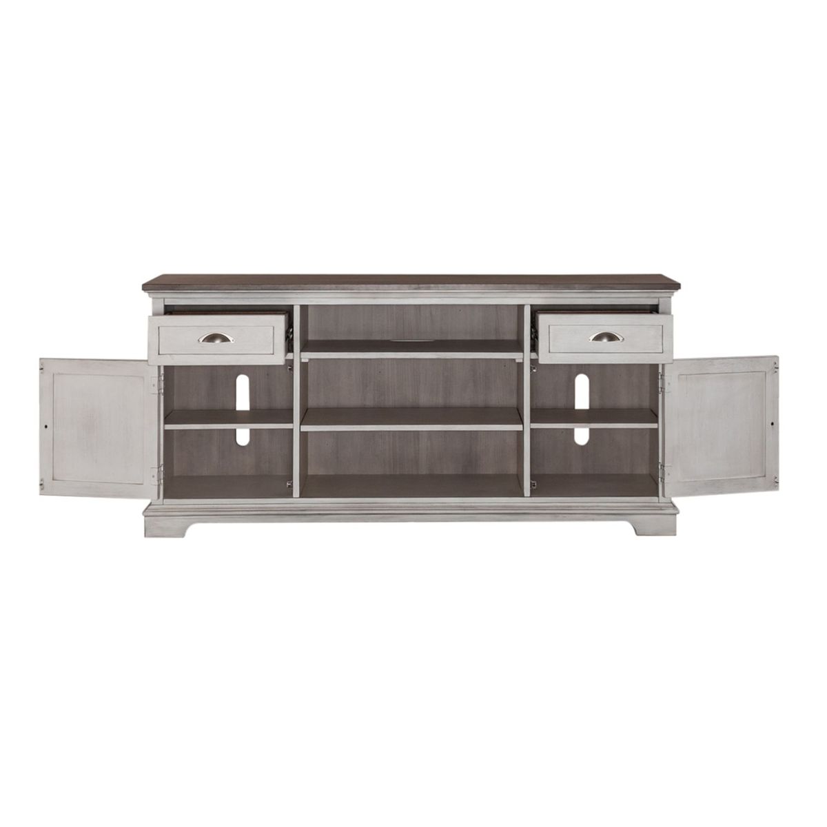 Liberty Furniture Ocean Isle 64 Inch Entertainment TV Stand in Antique White