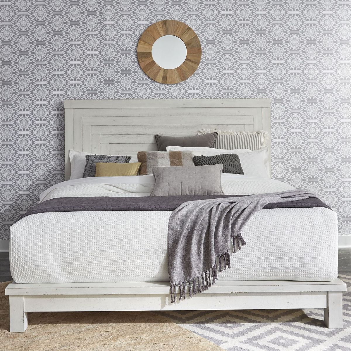 Liberty Modern Farmhouse King Platform Bed in White image