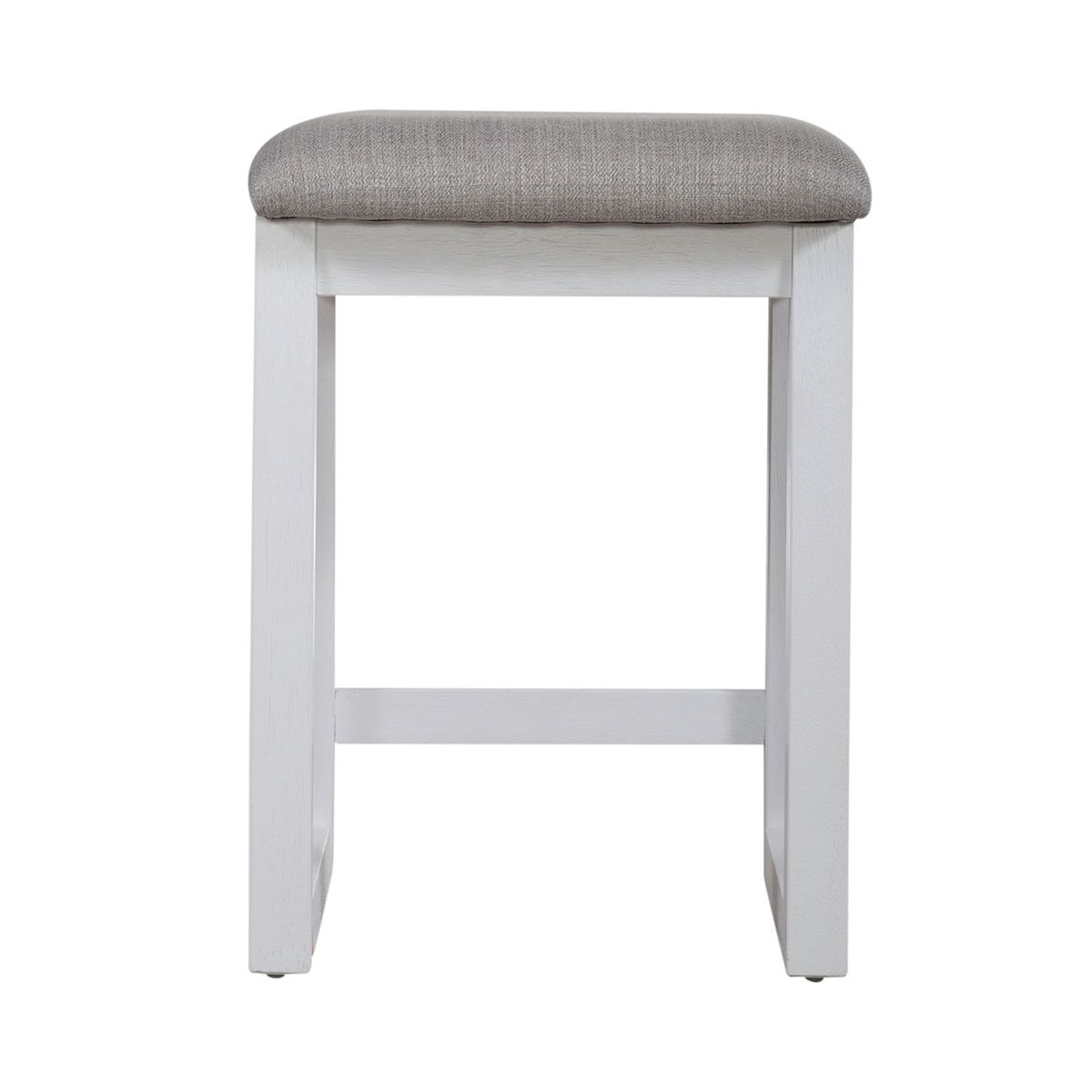 Liberty Furniture Palmetto Heights Upholstered Swivel Stool in Shell White & Driftwood