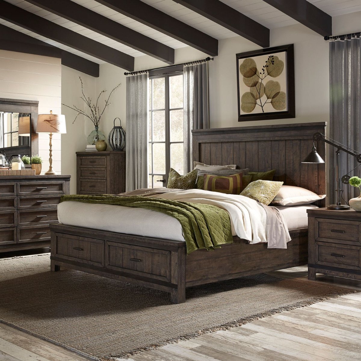 Liberty Thornwood Hills King Storage Bed in Rock Beaten Gray 759-BR-KSB image