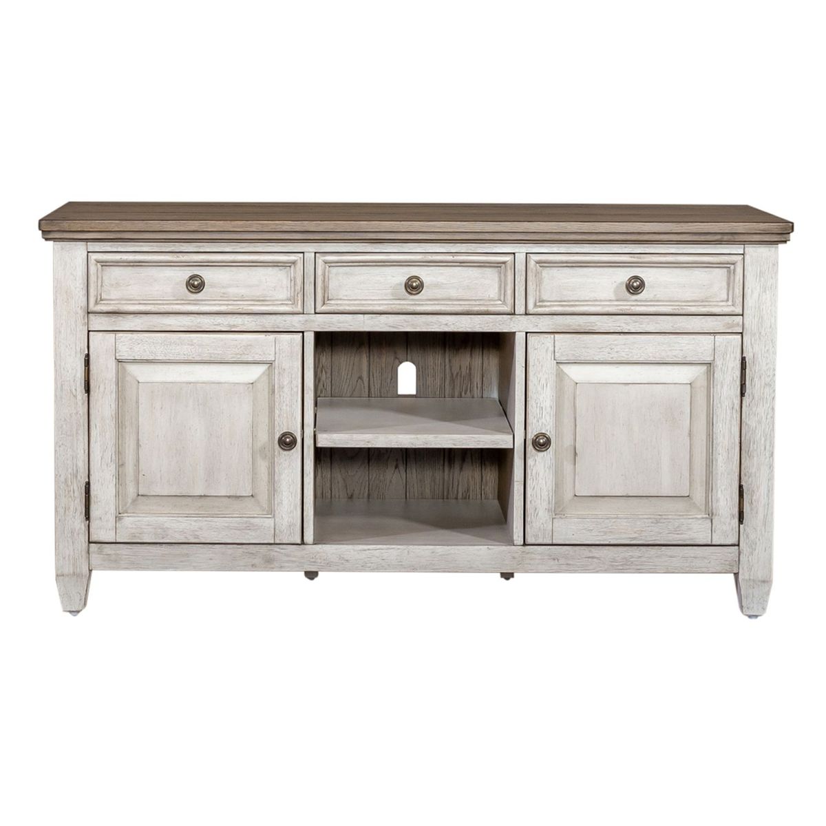 Liberty Heartland 66" Tile TV Console in Antique White image