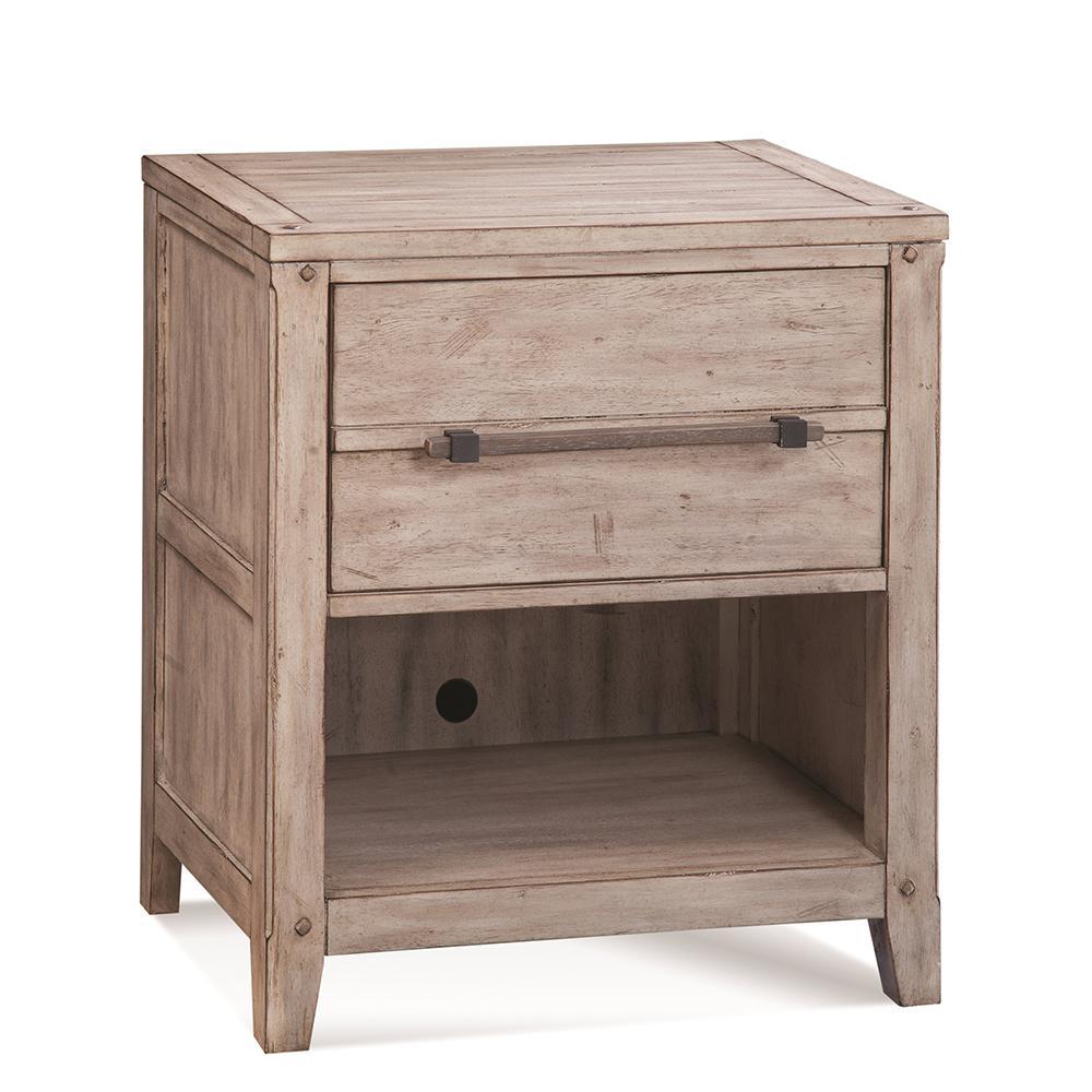 American Woodcrafters Aurora 1 Drawer Nightstand in Whitewash 2810-410