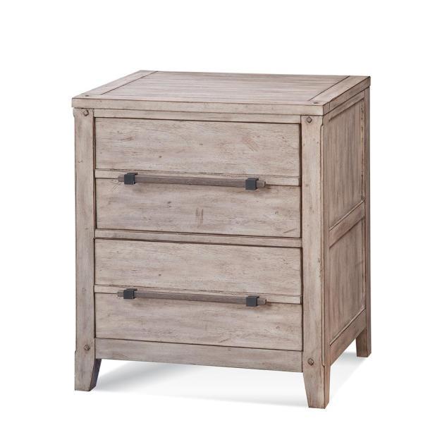 American Woodcrafters Aurora 2 Drawer Nightstand in Whitewash 2810-420