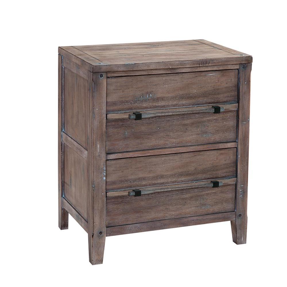 American Woodcrafters Aurora 2 Drawer Nightstand in Weathered Grey 2800-420
