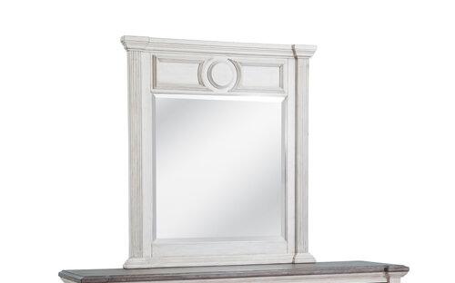 American Woodcrafters Brighten Landscape Mirror in Antique White/Charcoal 9410-040