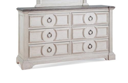 American Woodcrafters Brighten Dresser in Antique White/Charcoal 9410-260