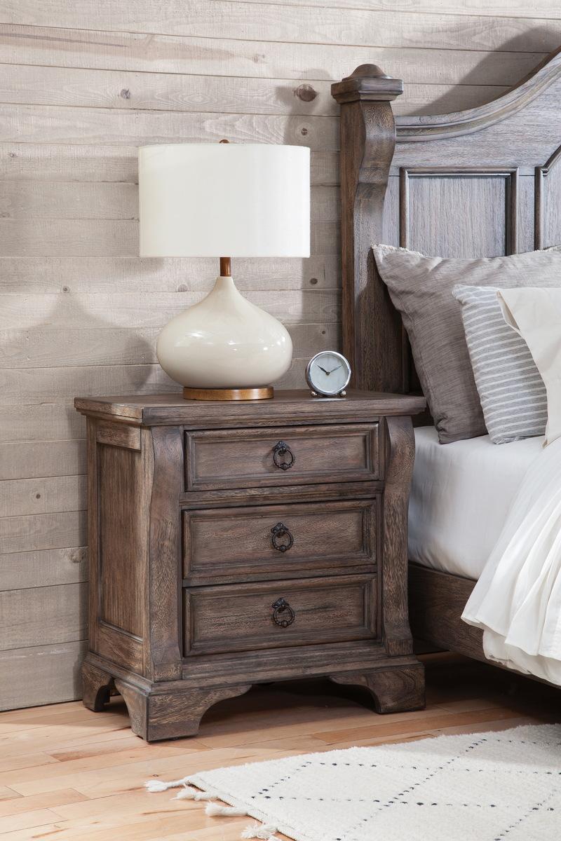 American Woodcrafters Heirloom Nightstand in Rustic Charcoal 2975-430