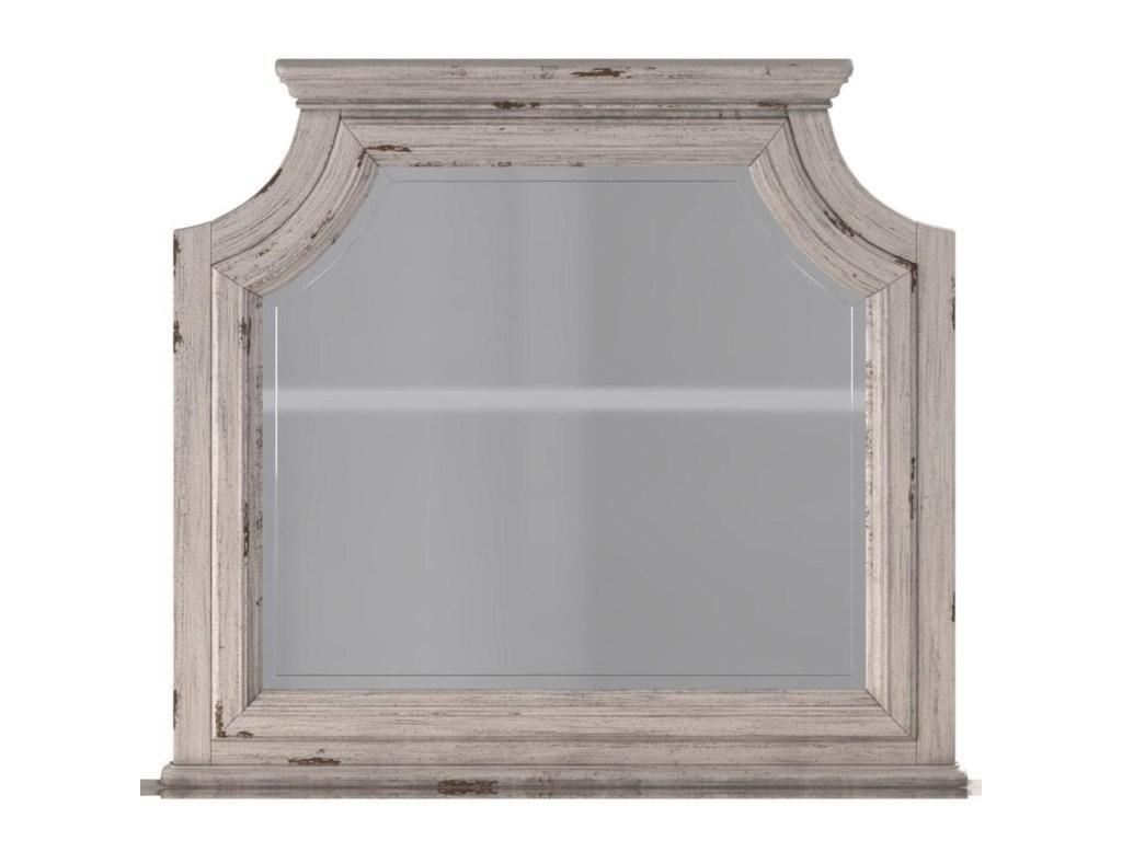 American Woodcrafters Providence Landscape Mirror in Antique White 1910-040