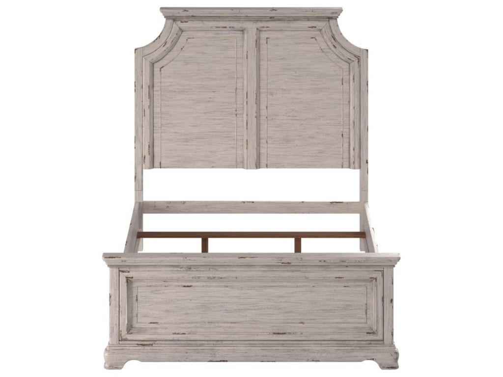 American Woodcrafters Providence King Panel Bed w/ Panel Footboard in Antique White 1910-66PNPN