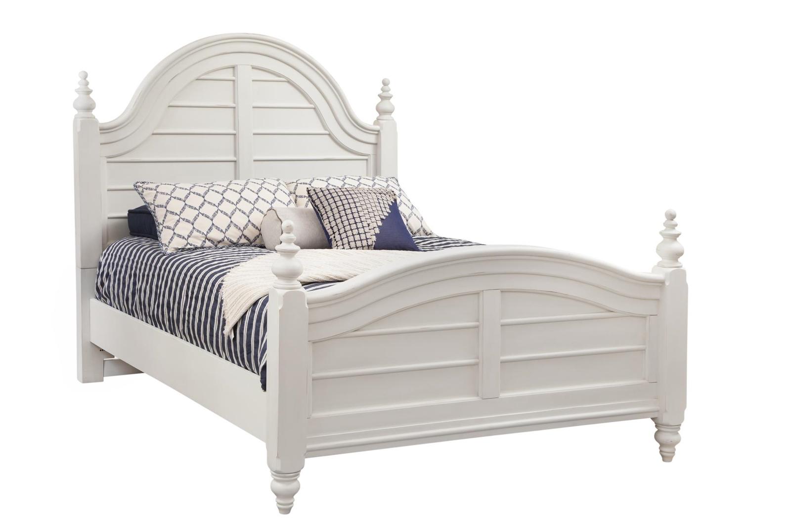 American Woodcrafters Rodanthe King Panel Bed in Dove White 3910-66PNPN