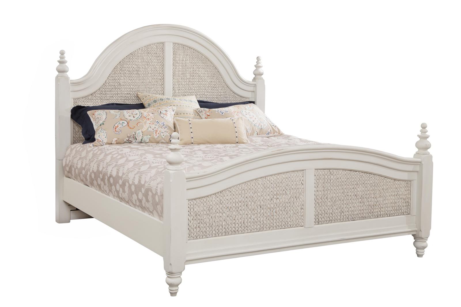 American Woodcrafters Rodanthe King Woven Bed in Dove White 3910-66WOWO