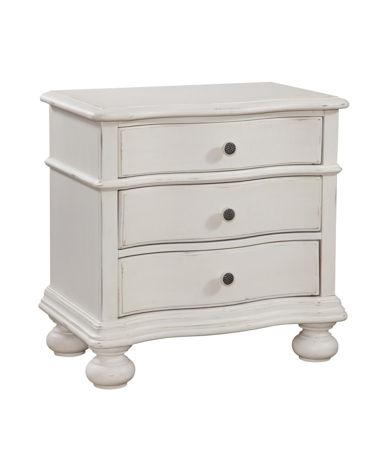 American Woodcrafters Rodanthe Three Drawer Nightstand in Dove White 3910-430