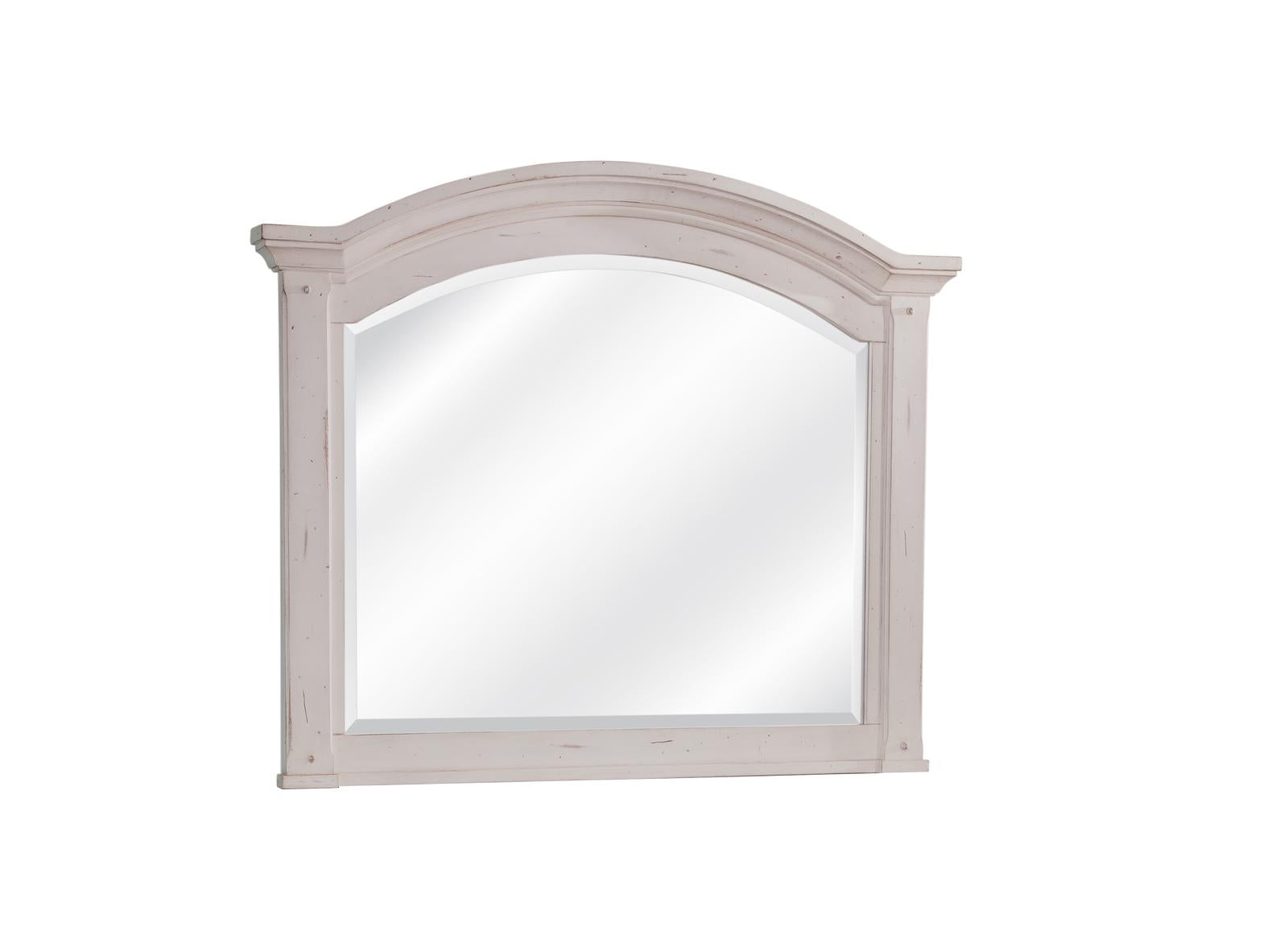 American Woodcrafters Sedona Landscape Mirror in Cobblestone White 2410-040