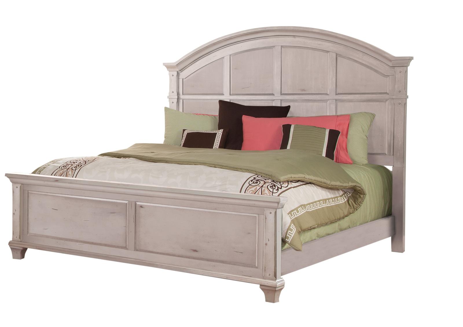 American Woodcrafters Sedona Queen Panel Bed in Cobblestone White