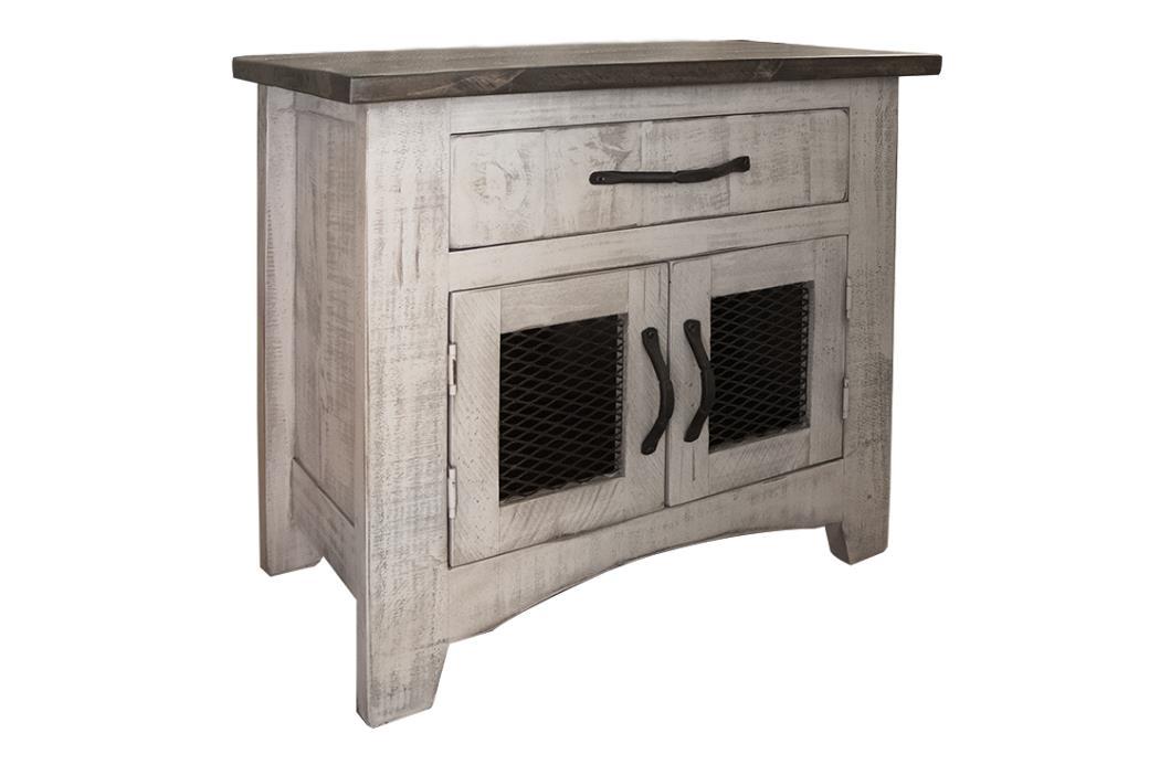 Pueblo Gray 1 Drawer, 2 Doors Nightstand