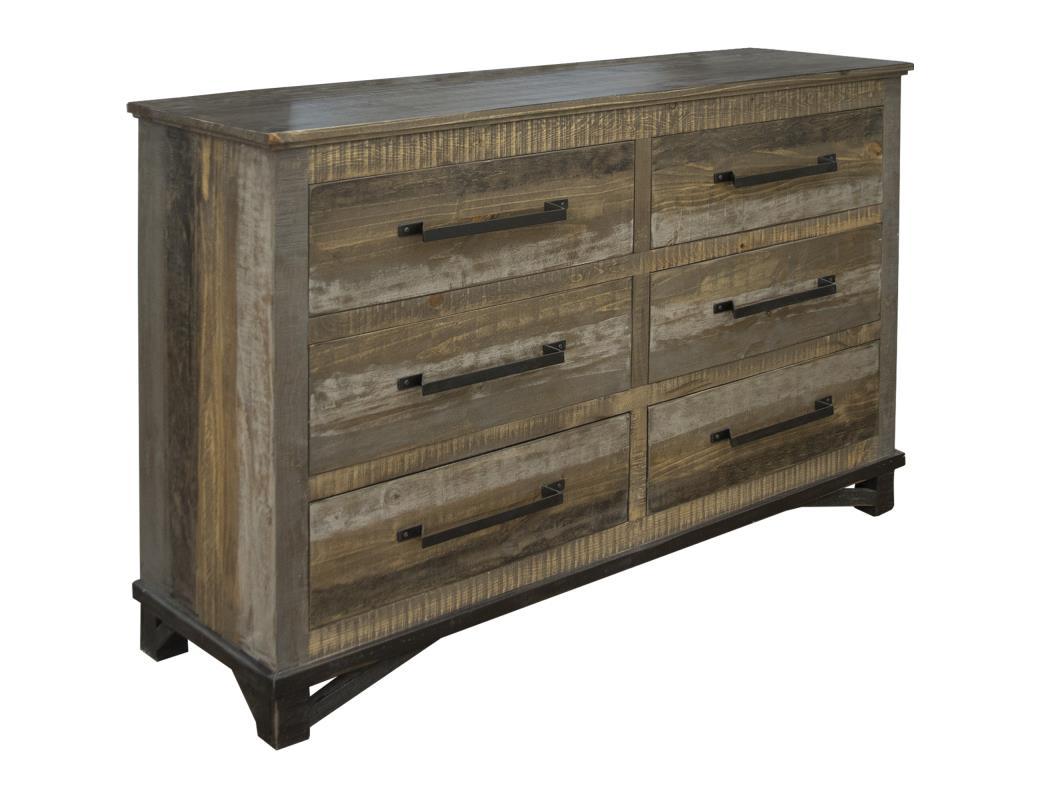 Loft Brown 6 Drawer, Dresser