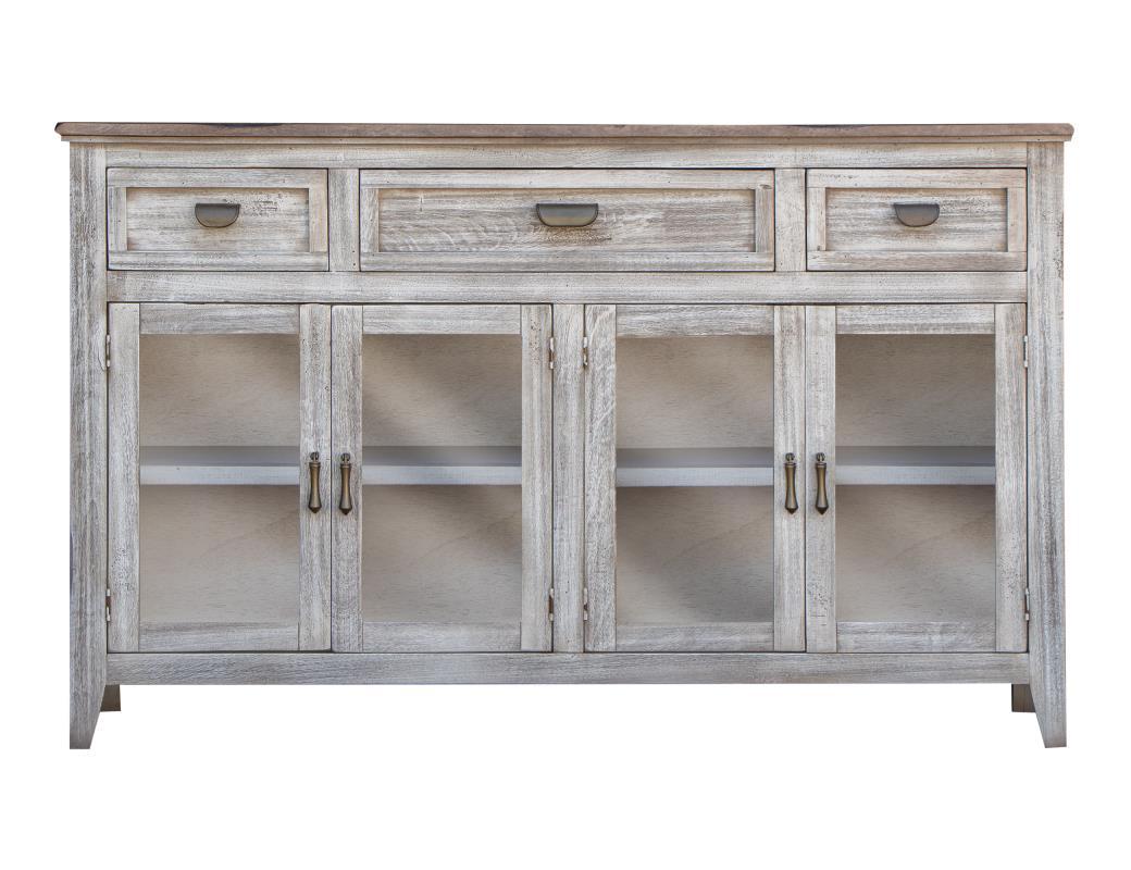 Sahara 3 Drawer, 4 Doors Console, White Finish