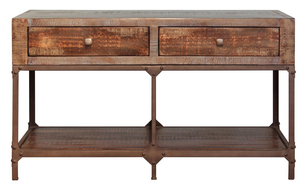 Urban Gold Sofa Table w/2 Drawers