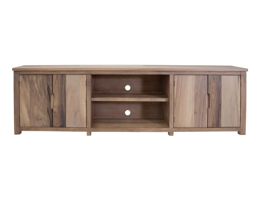 Natural Parota 93" TV Stand w/ 4 Doors