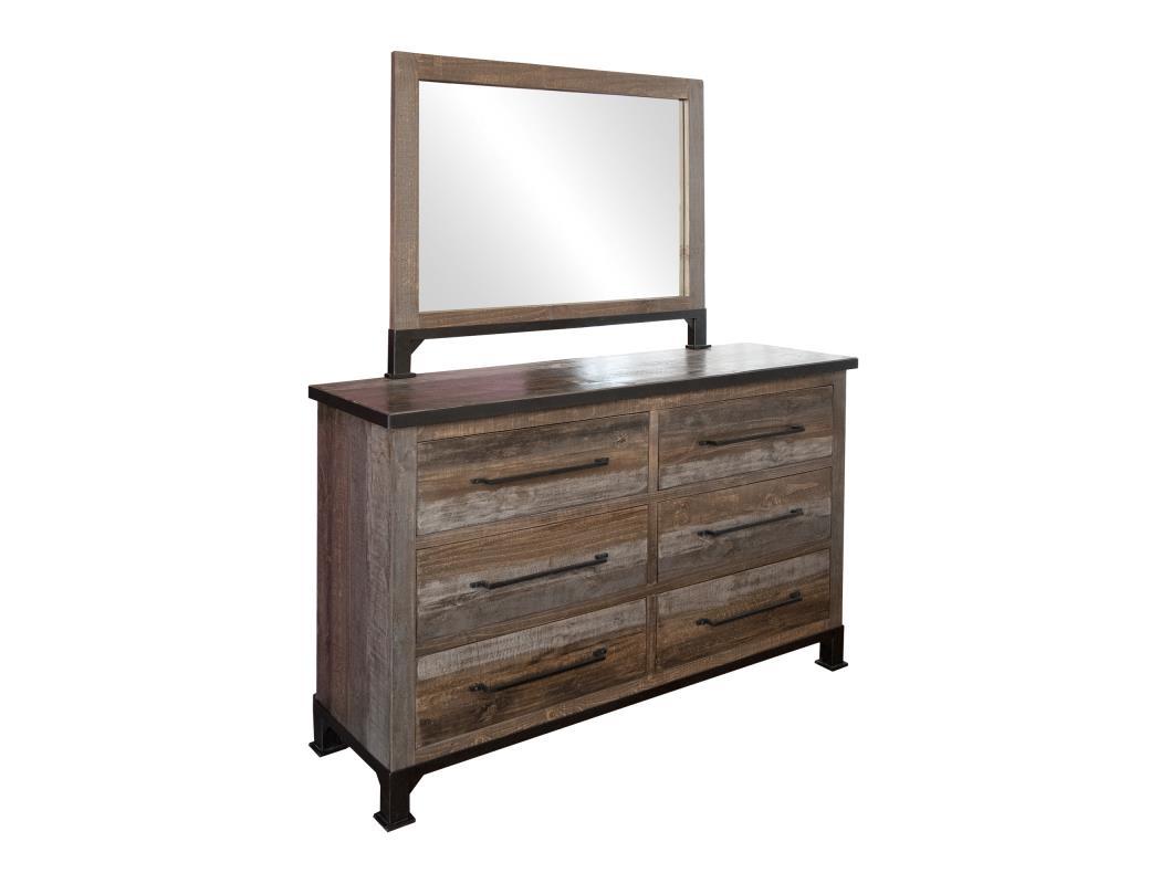 Antique Gray 6 Drawers Dresser