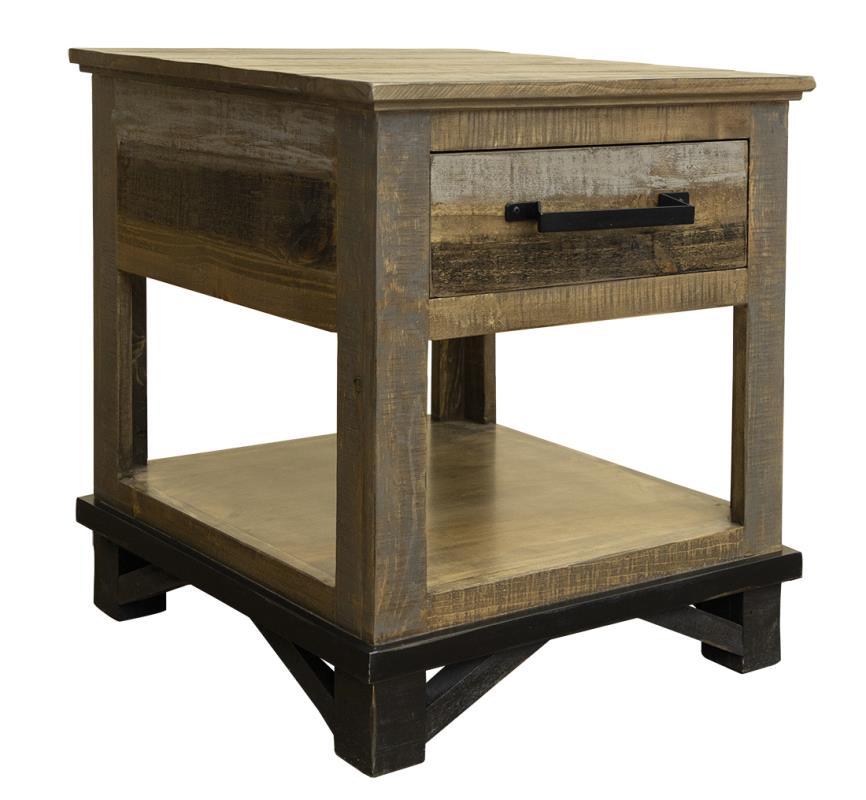 Loft Brown End Table 1 Drawer