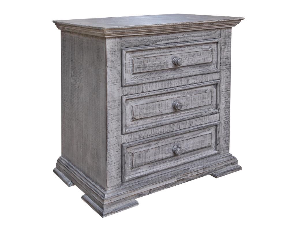 Terra Gray 3 Drawer Nightstand