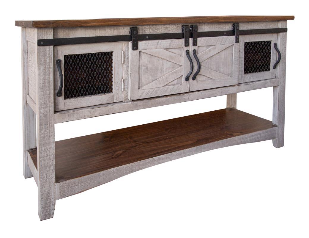 Pueblo Gray Sofa Table 4 Doors