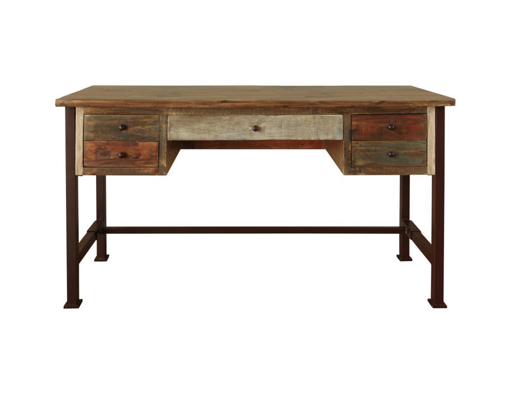 Antique Multicolor 5 Drawers Desk*