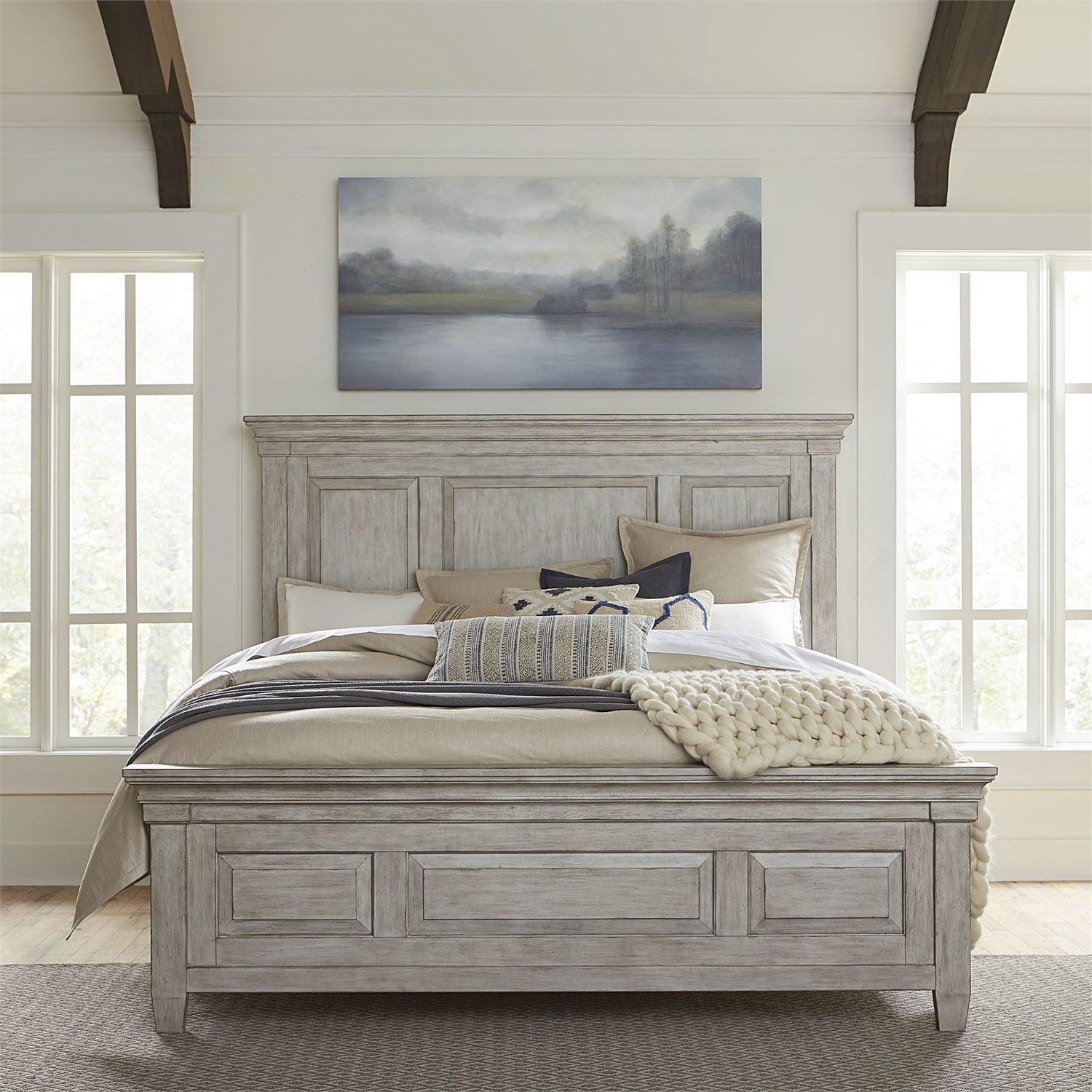 Liberty Furniture Heartland Queen Panel Bed in Antique White