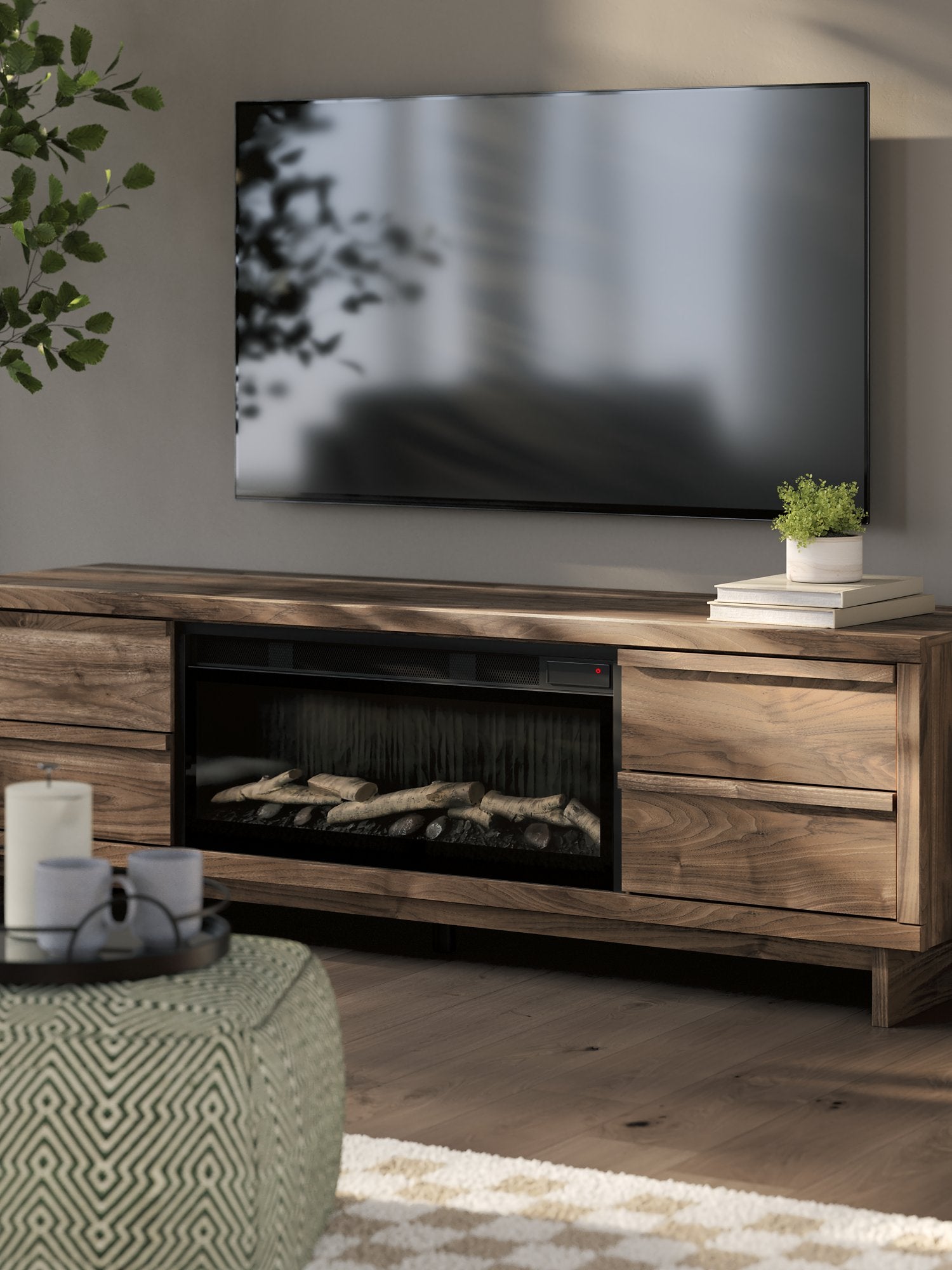 Zadilyn 72" TV Stand with Electric Fireplace
