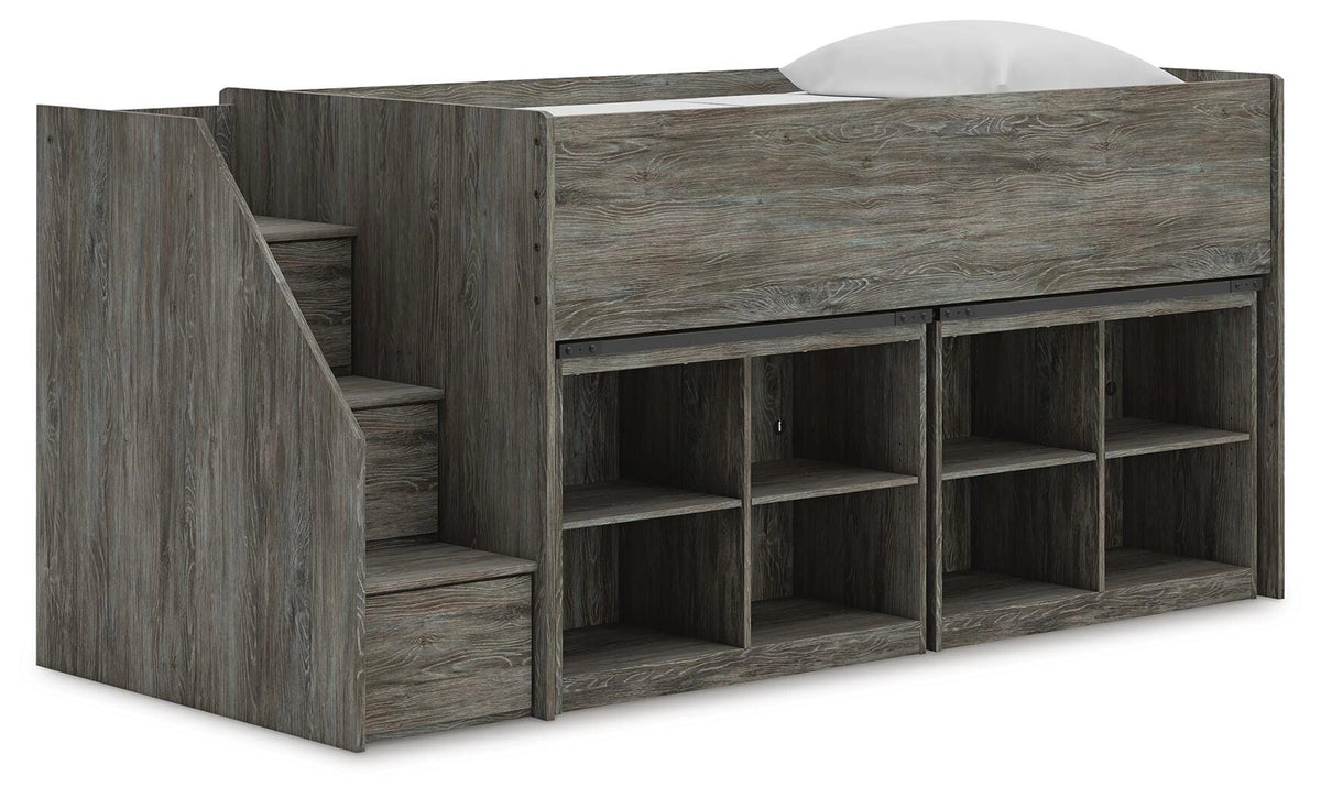 Frandern Loft Bed with Bookcase Storage