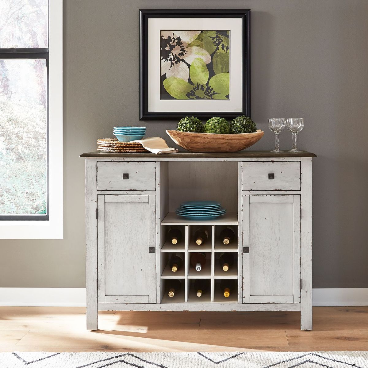 Liberty Furniture Carolina Crossing Server in White