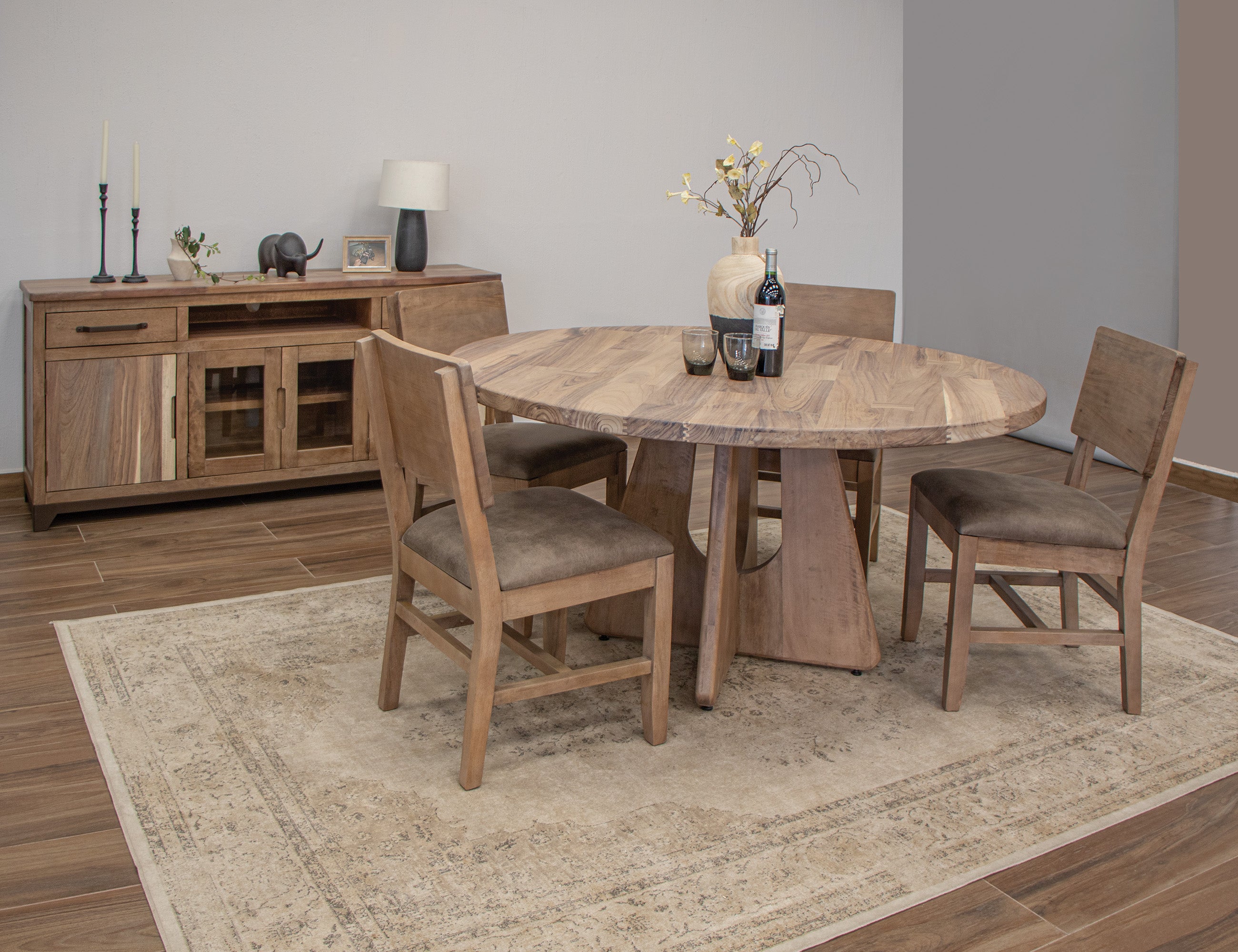 Natural Parota Round Dining Table