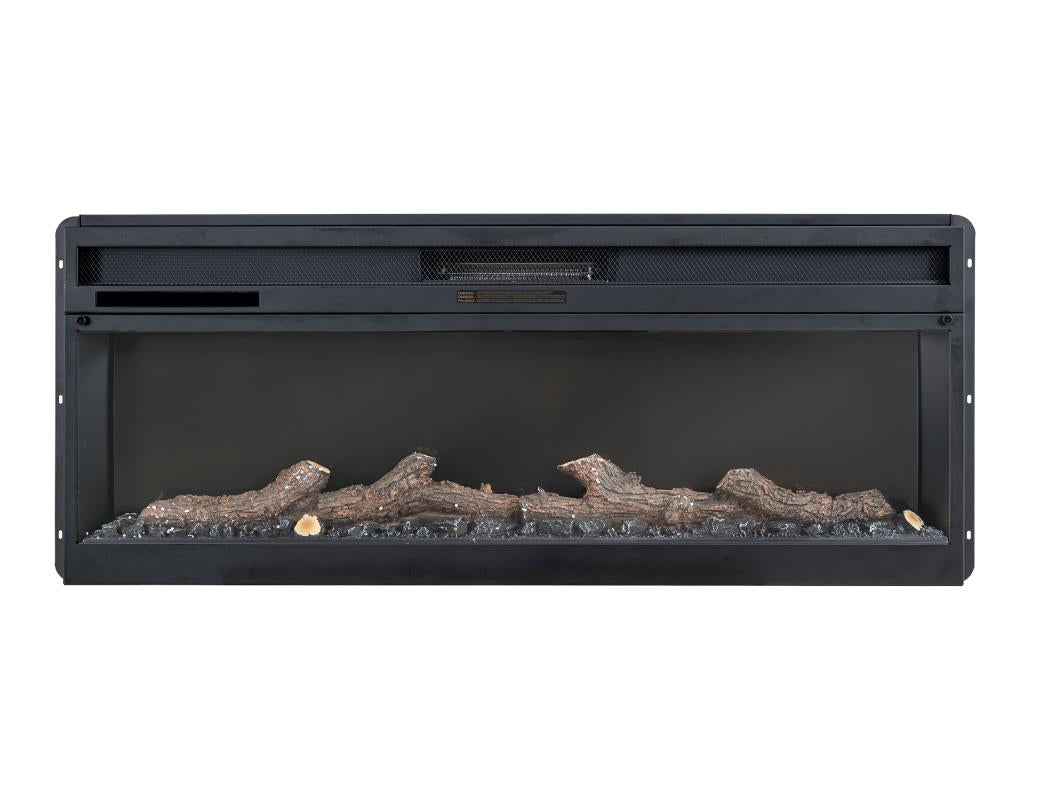 White Balam Wall Unit, TV Stand 80" with Electric Fireplace Insert
