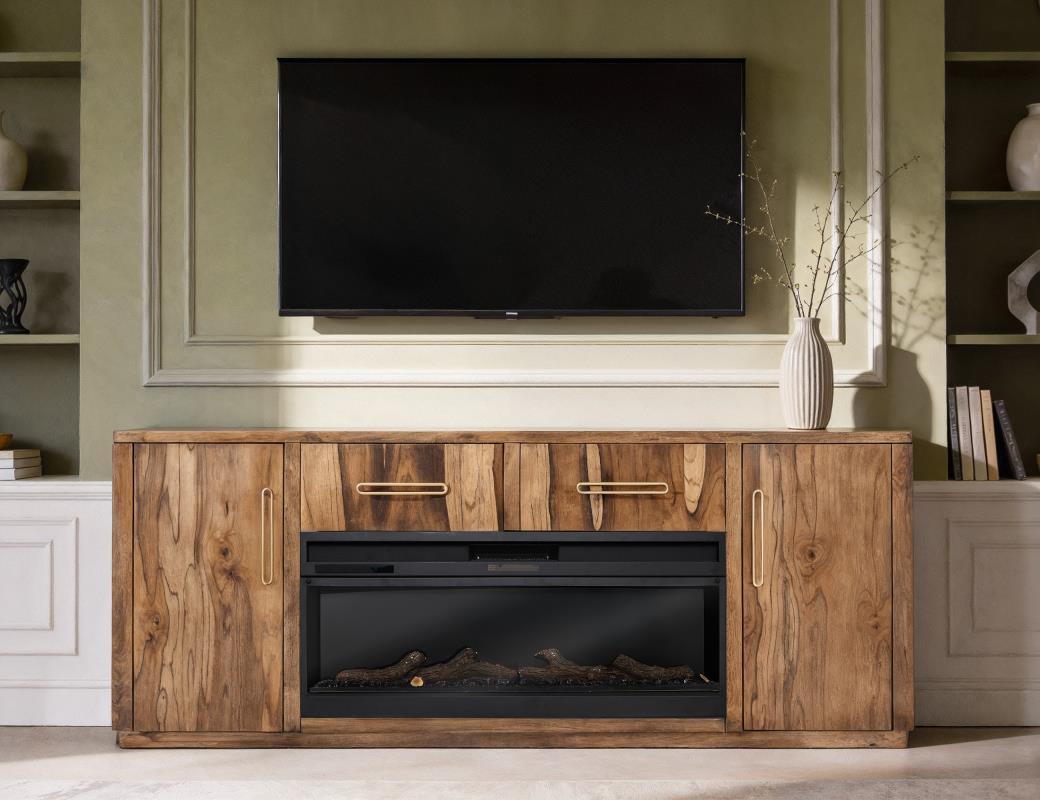 Balam Wall Unit, TV Stand 80" with Electric Fireplace insert