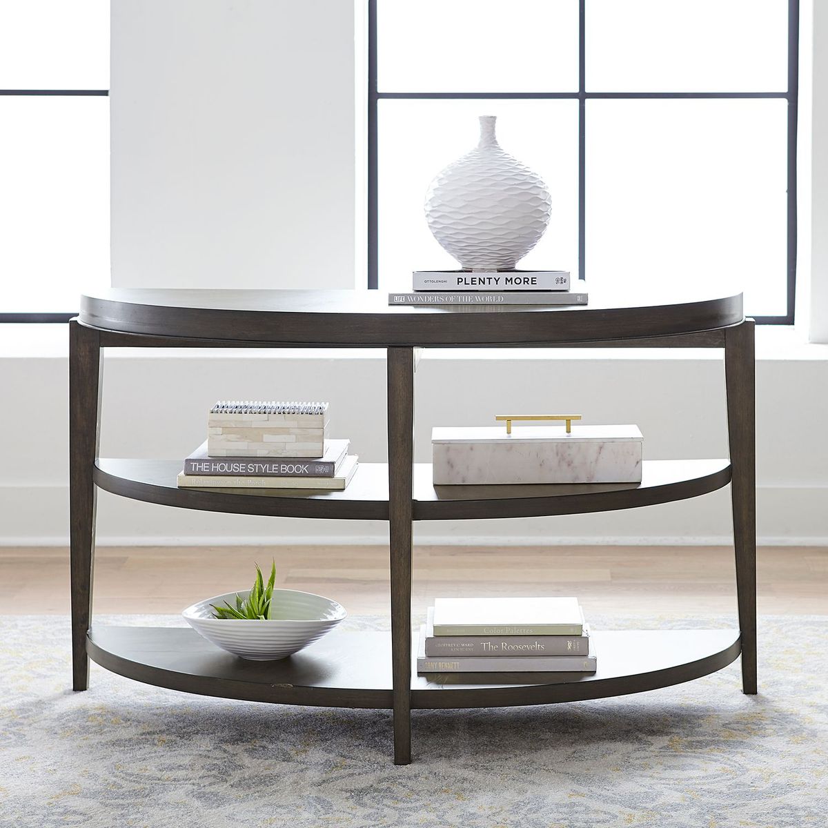 Liberty Furniture Penton Sofa Table in Espresso Stone