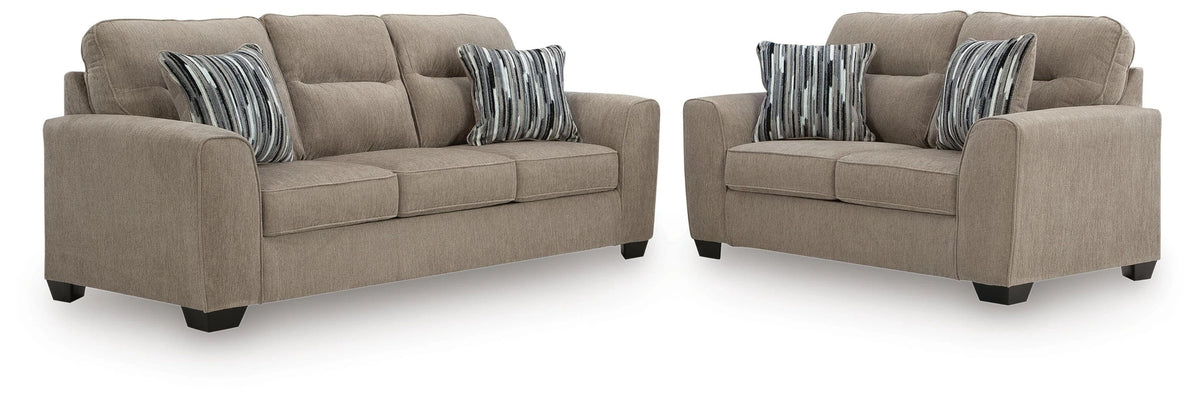 Olten Living Room Set - Mocha 2-Piece: Sofa/Loveseat