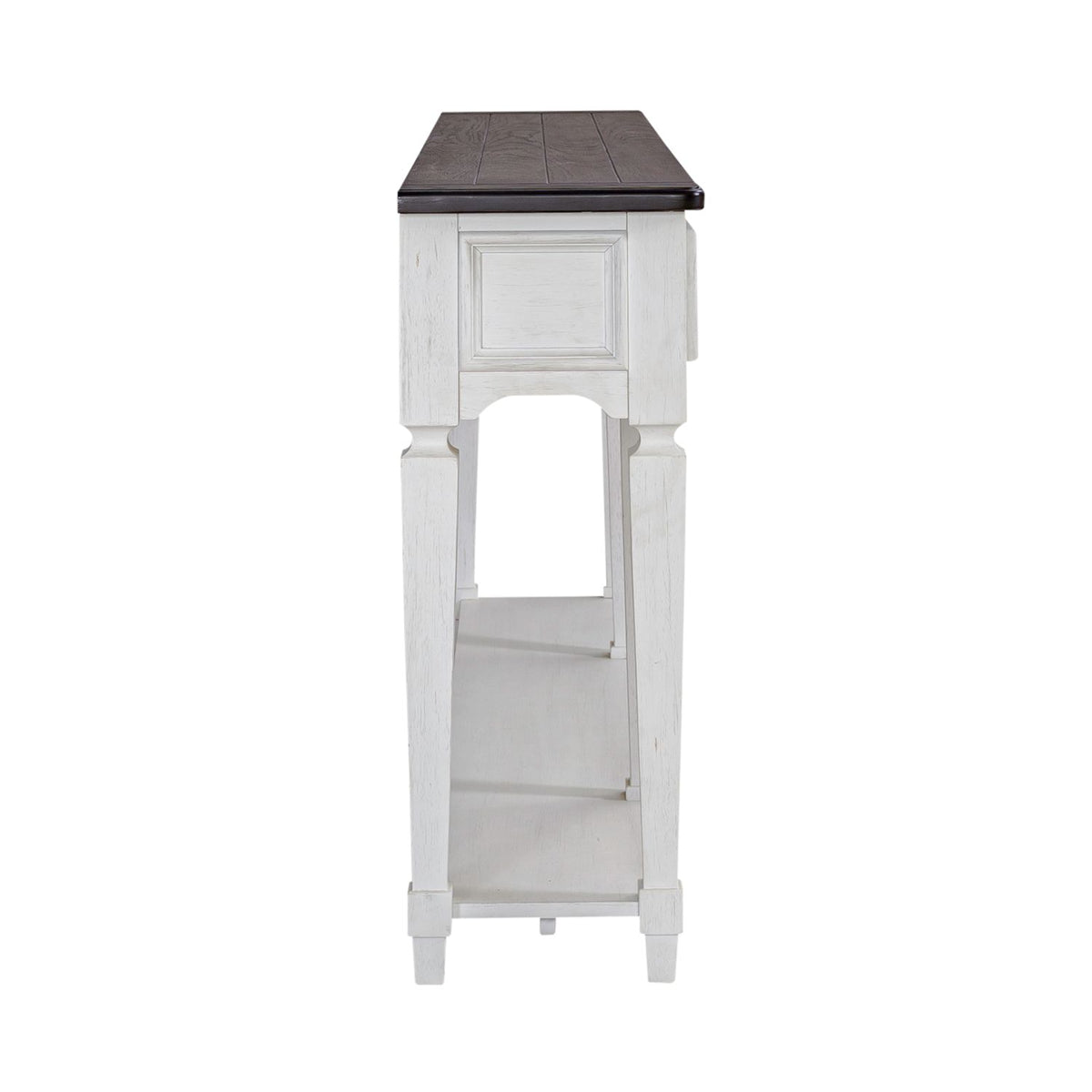 Liberty Furniture Allyson Park 72" Hall Table in Wirebrushed White with Charcoal Top EST SHIP TIME APPX 4 WEEKS