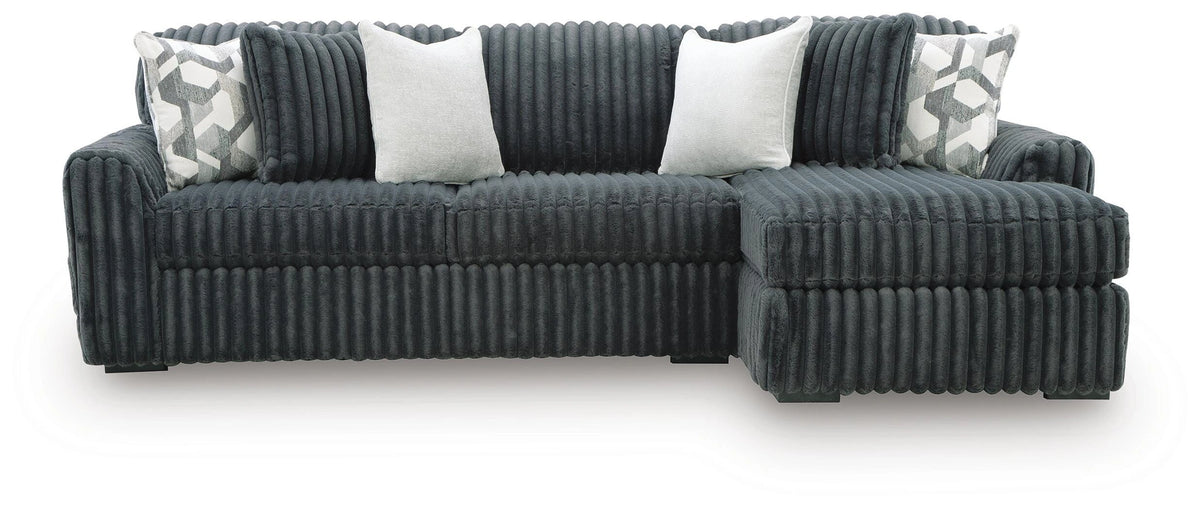 Midnight-Madness Sectional Sofa with Chaise - Gunmetal
