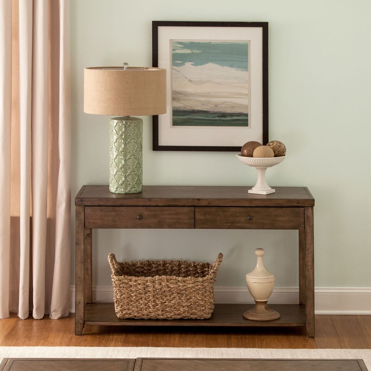 Liberty Furniture Mitchell Sofa Table in Brown