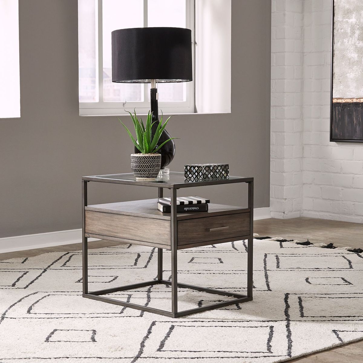 Liberty Furniture Jamestown End Table in Brown