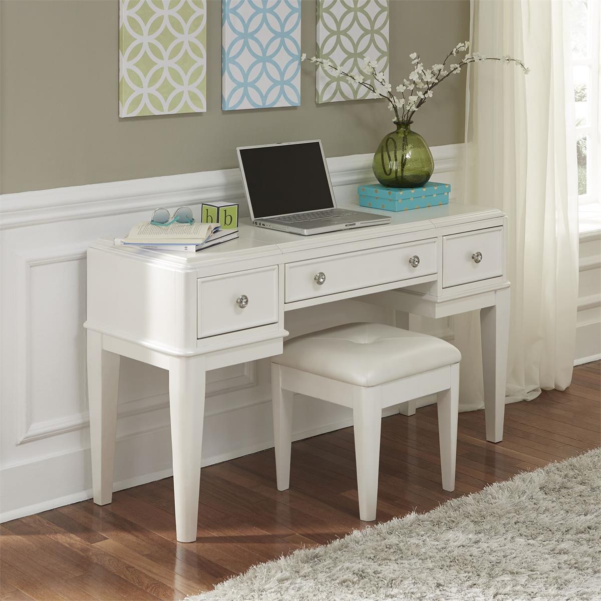 Liberty Furniture Stardust Vanity Stool in Iridescent White