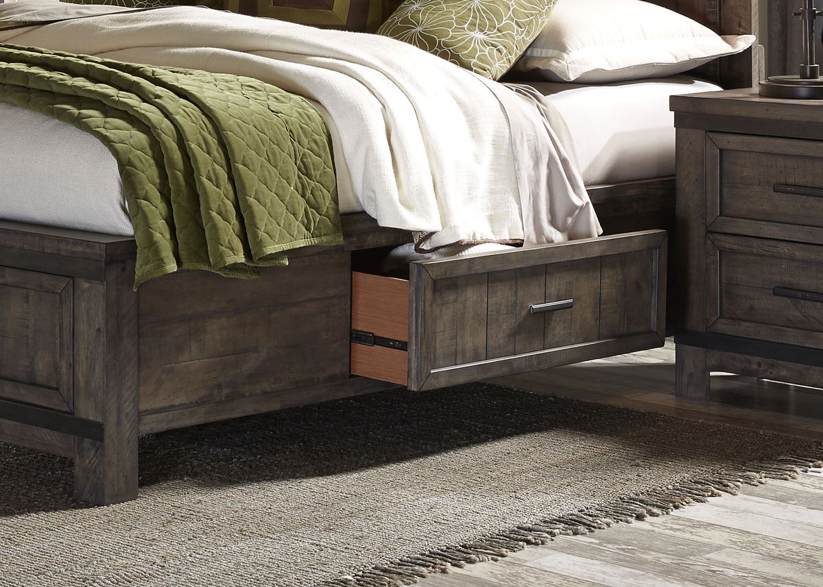 Liberty Thornwood Hills Queen Two Sided Storage Bed in Rock Beaten Gray 759-BR-Q2S