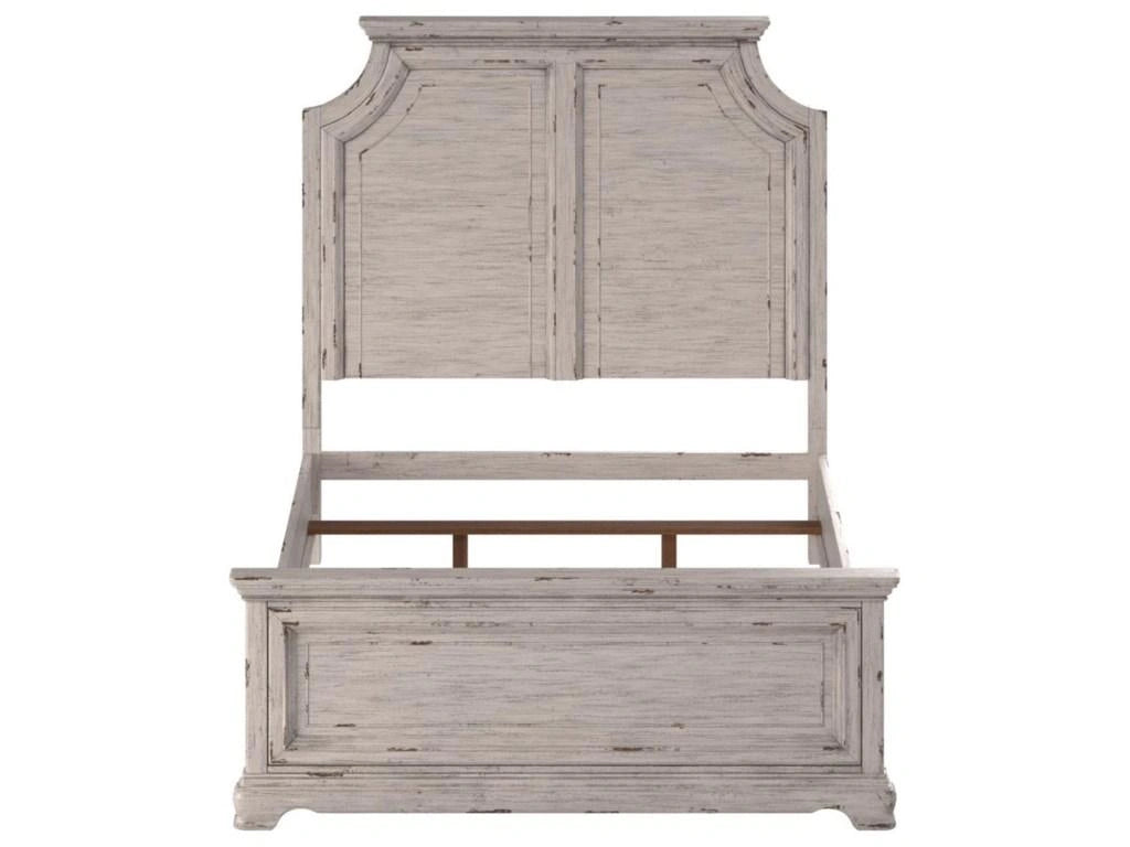 American Woodcrafters Providence King Panel Bed w/ Panel Footboard in Antique White 1910-66PNPN