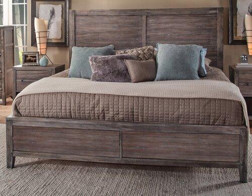 American Woodcrafters Aurora King Panel Bed in Weathered Grey 2800-66PNPN image