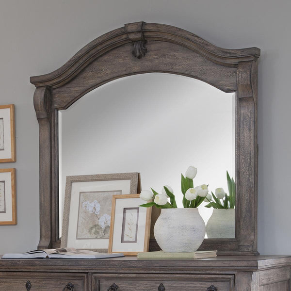 American Woodcrafters Heirloom Landscape Mirror in Rustic Charcoal 2975-040 image