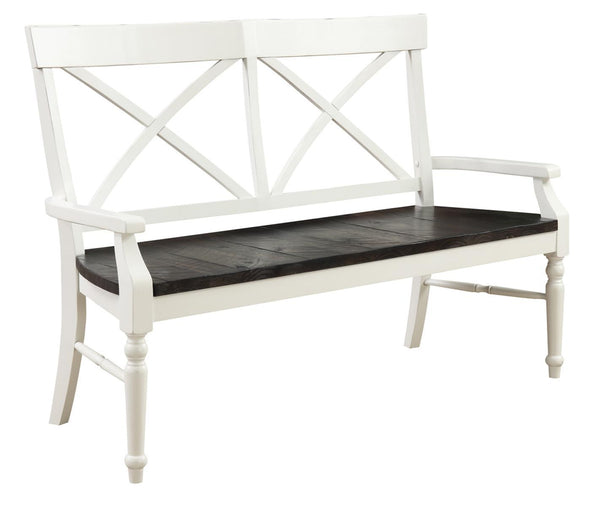 Emerald Home Mountain Retreat Bench in Antique White/Brown image