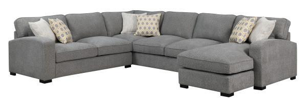 Emerald Home Furnishings Repose 3pc Sectional Sofa w/6 Pillows  in Charcoal U4174-11-12-31-33-K image